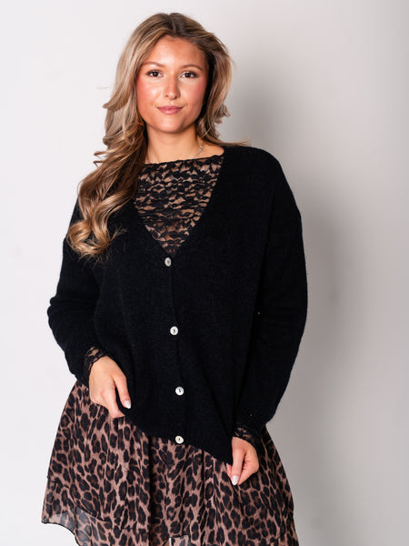 Jill Soft Strickjacke - Schwarz