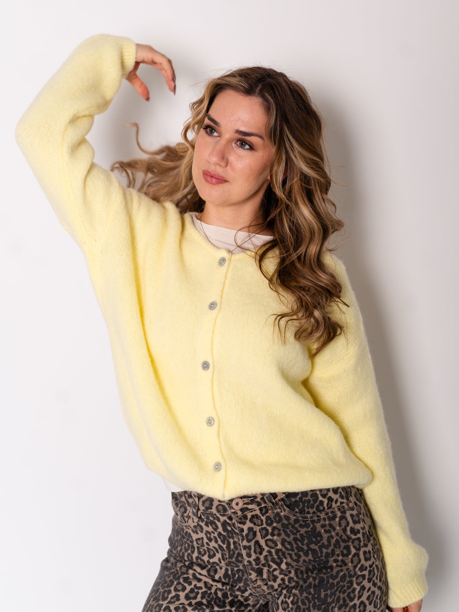 Hanni Soft Strickjacke - Zitronengelb