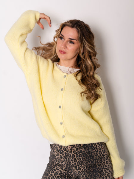 Hanni Soft Strickjacke - Zitronengelb