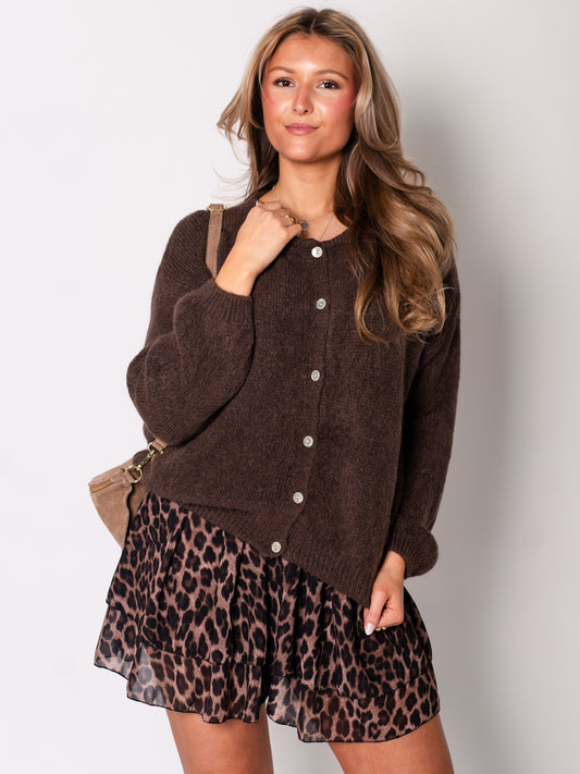 Hanni Soft Strickjacke - Espresso