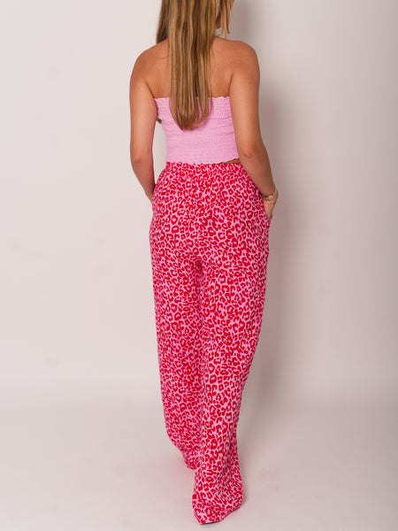 Beachy Musselin Hose - Mini Leo/Rosa/Rot