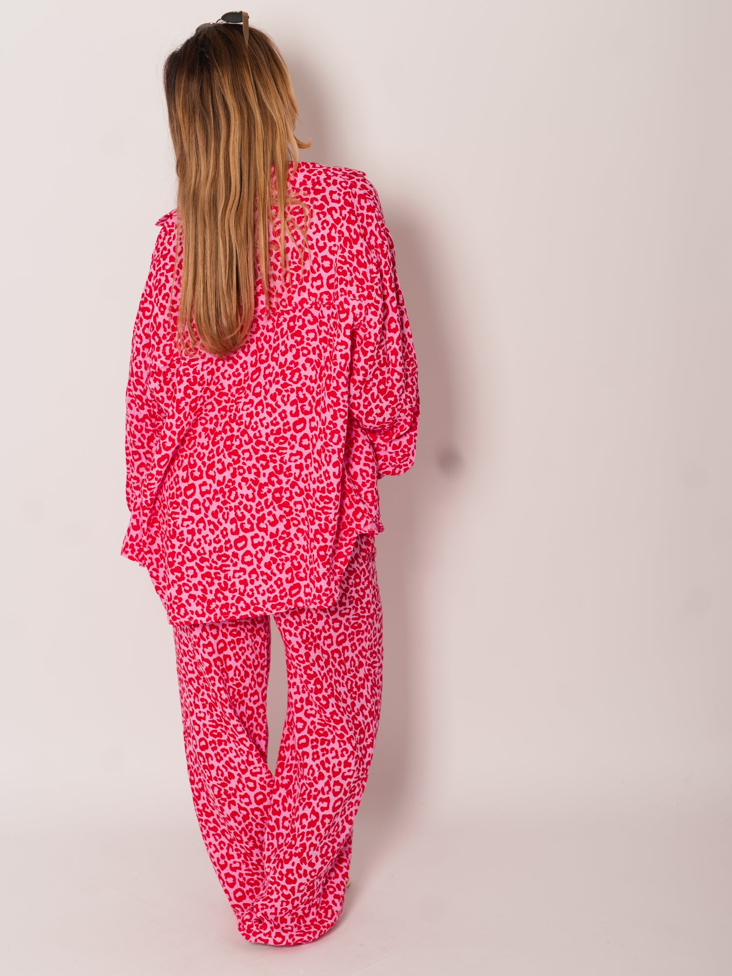Beachy Musselin Hose - Mini Leo/Rosa/Rot