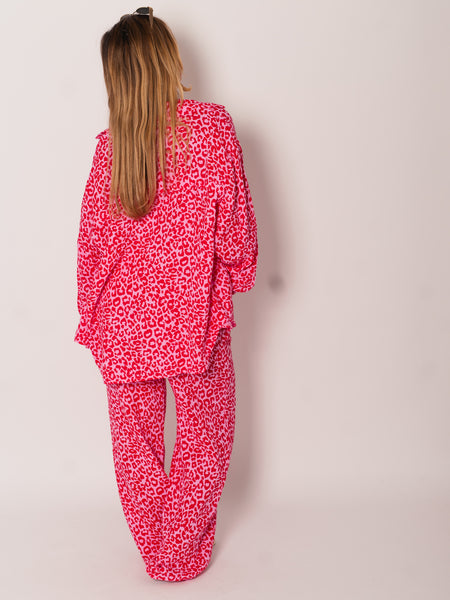 Beachy Musselin Hose - Mini Leo/Rosa/Rot