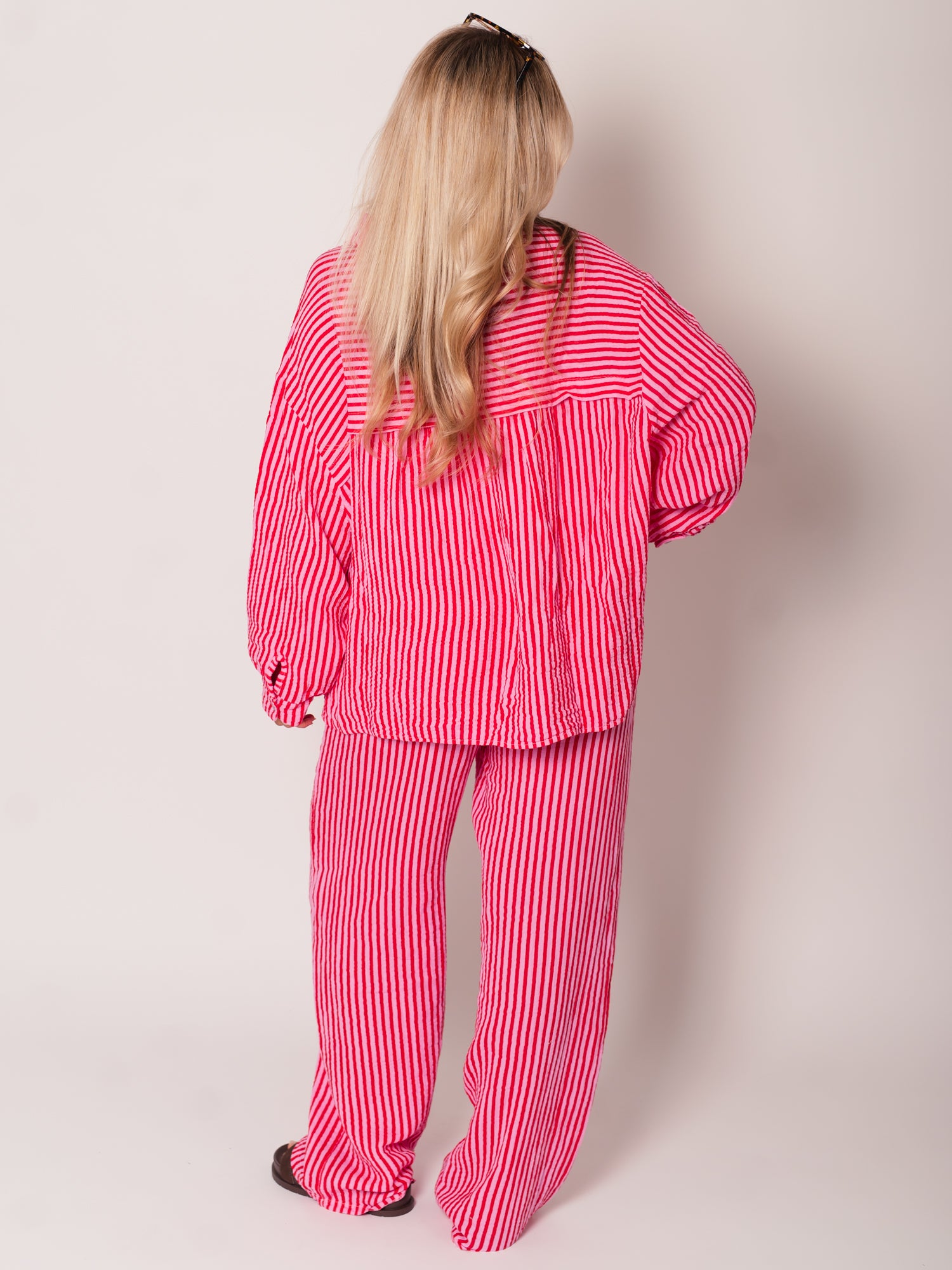Beachy Musselin Hose -  Streifen/Rot/Rosa
