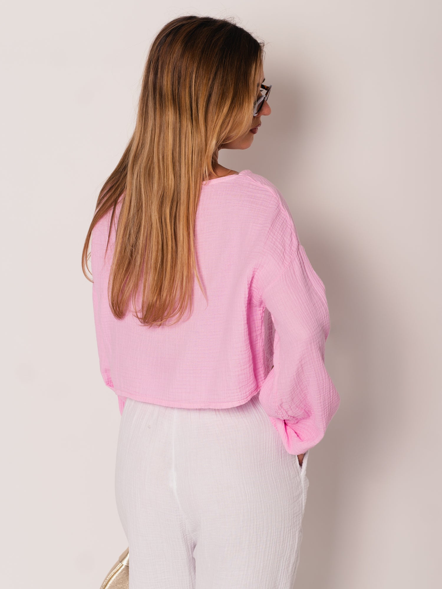 Ayla Musselin Bluse - Rosa