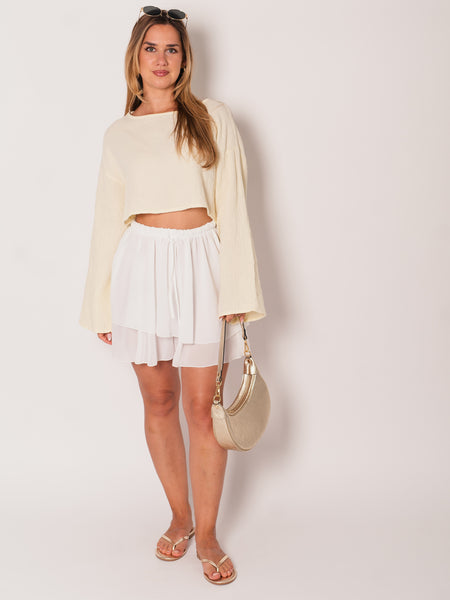 Ayla Musselin Bluse - Butteryellow