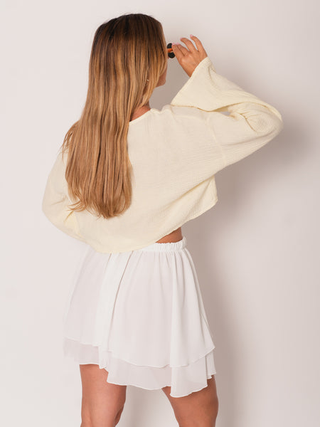 Ayla Musselin Bluse - Butteryellow