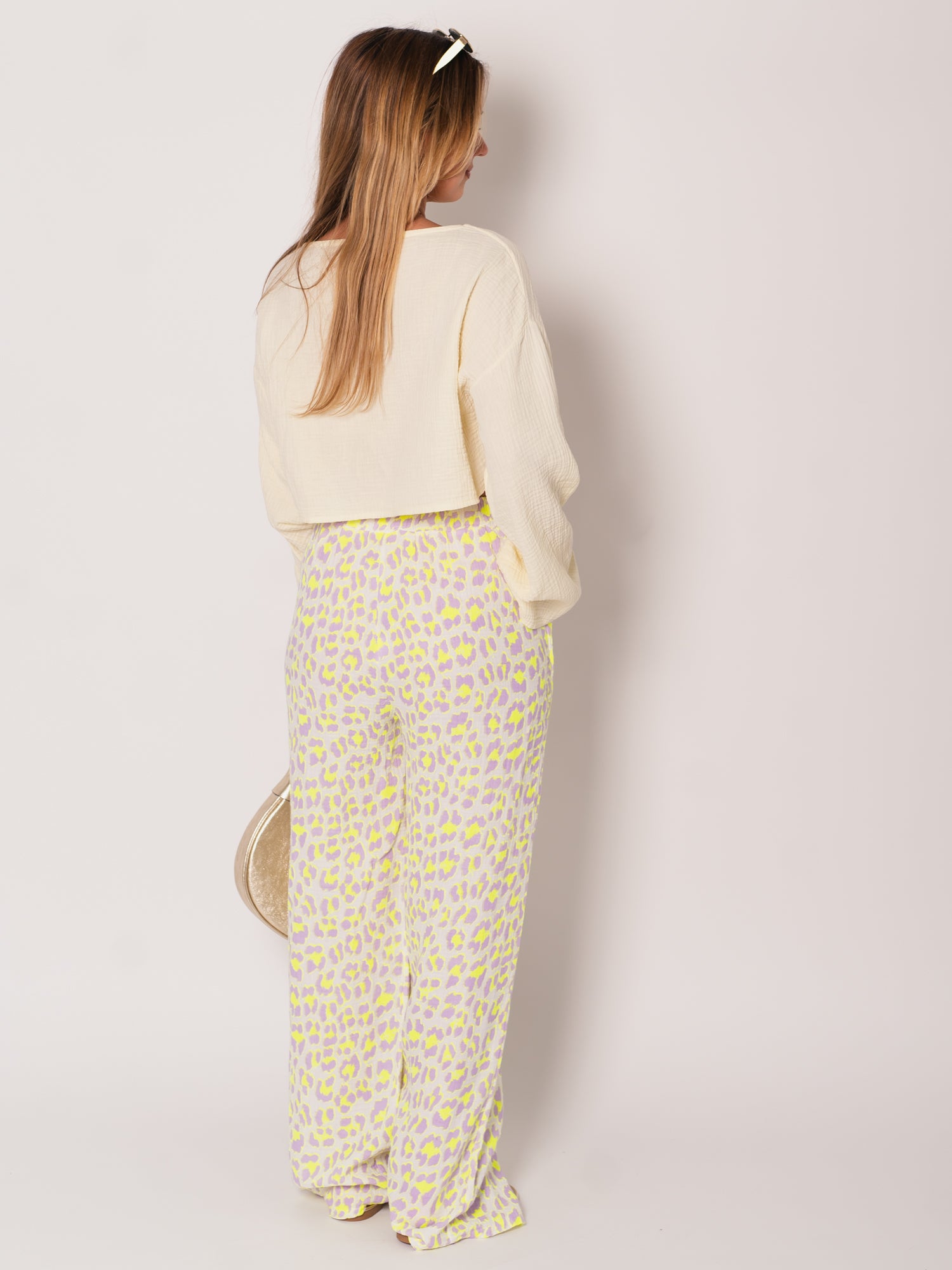 Beachy Musselin Hose - Leo/Lila/Gelb