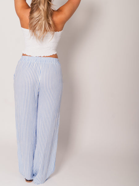 Beachy Musselin Hose -  Streifen/Weiß/Blau
