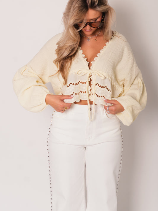 Lora Musselin Bluse - Butteryellow