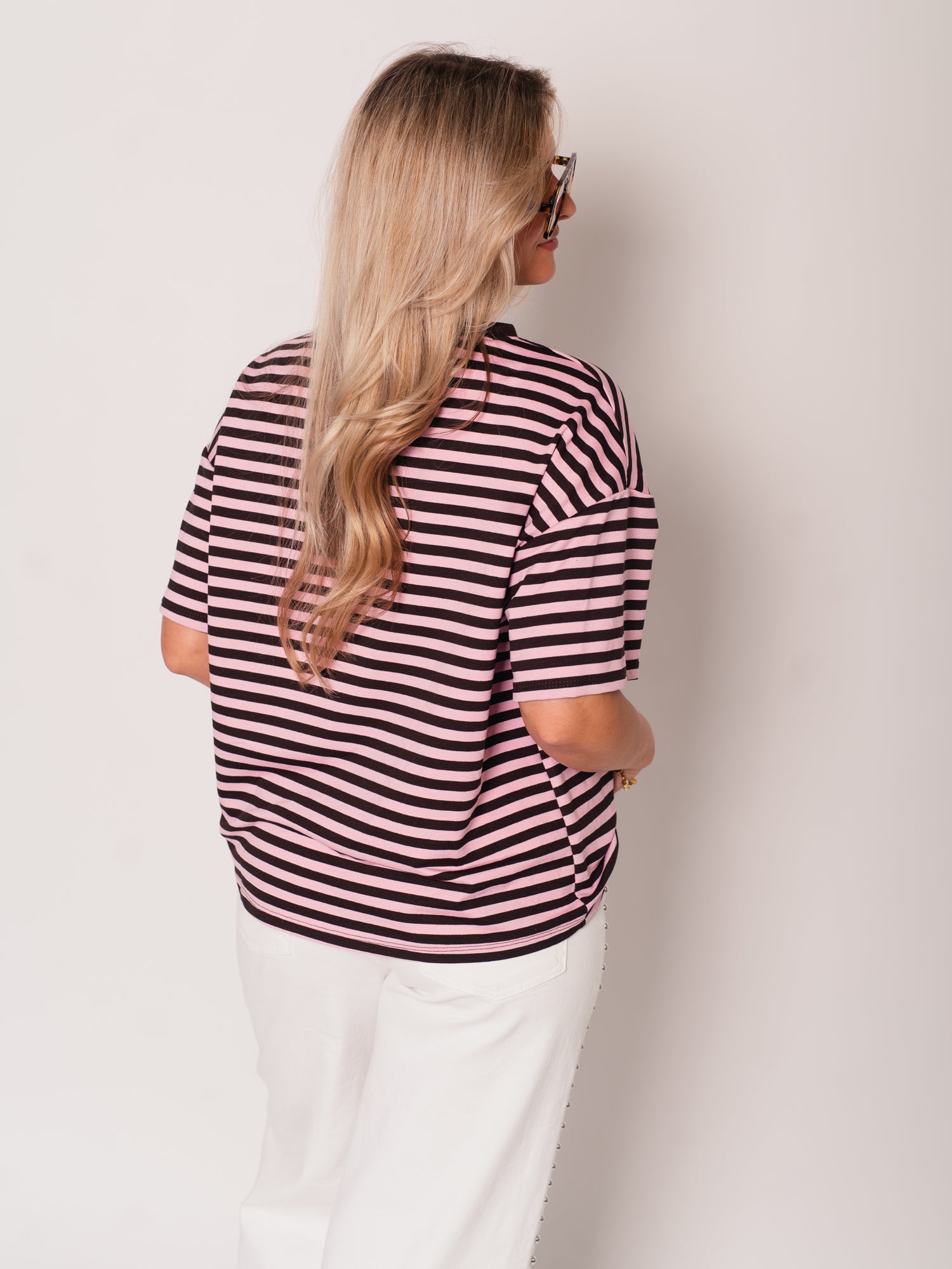Streifen T-Shirt - Braun/Rosa