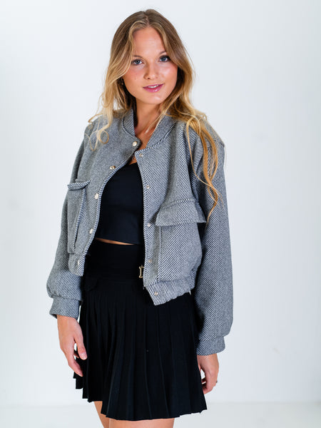 Blaire Crop Jacke - Graumeliert