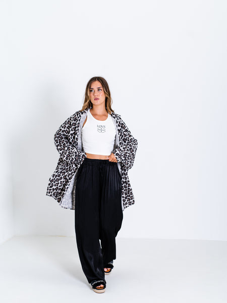Love Crop Top - Weiß/ Schwarz