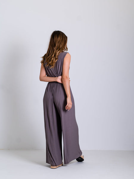 B-Ware 309. Melina Plissee Jumpsuit - Taupe