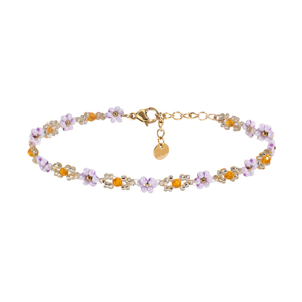 Summer Flower Armband- Violett/Gold