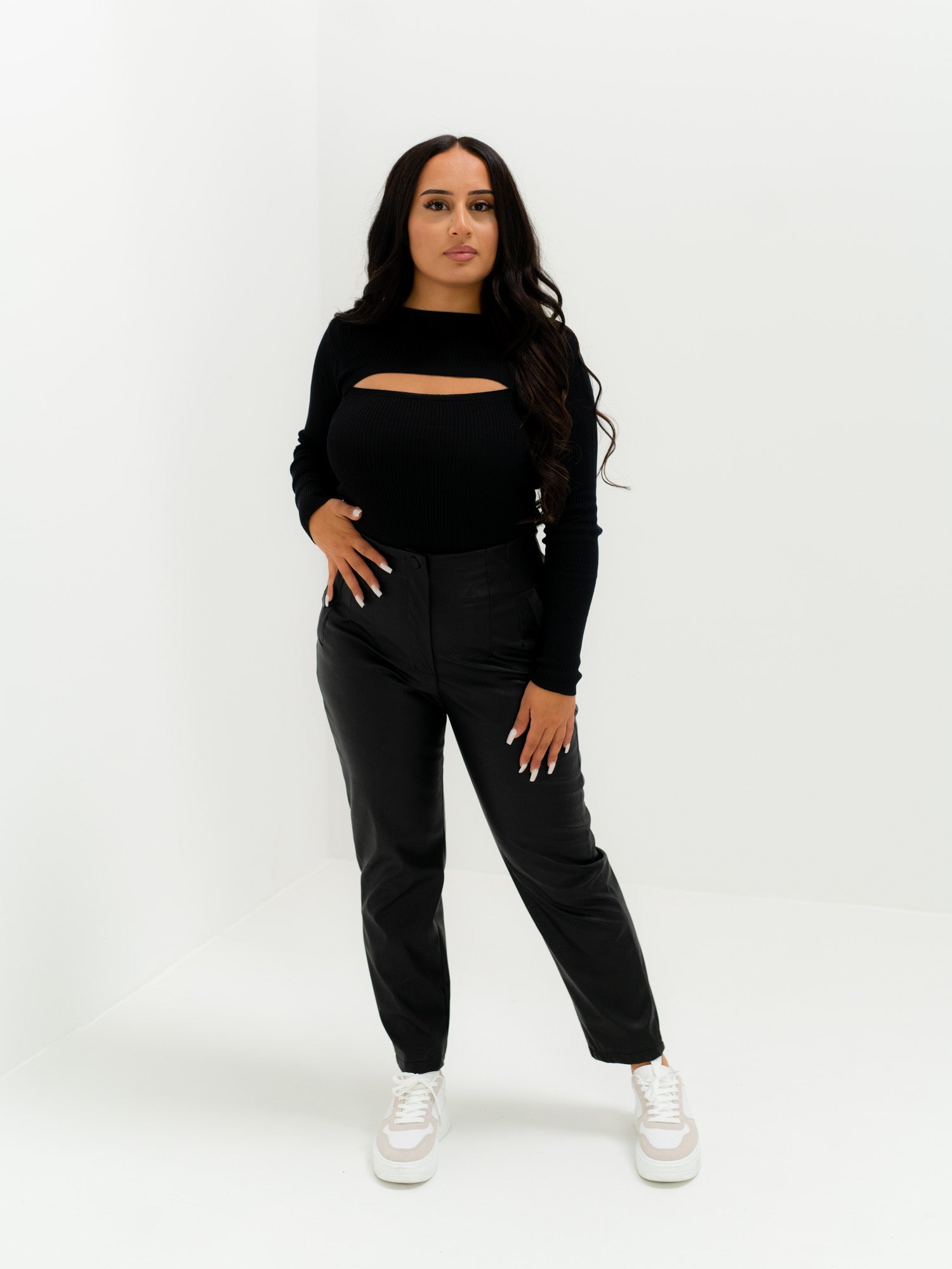 Gaby Zweiteiler Shirt - Schwarz