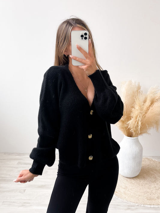 NINA Strickjacke - Schwarz - Sunchild Shop
