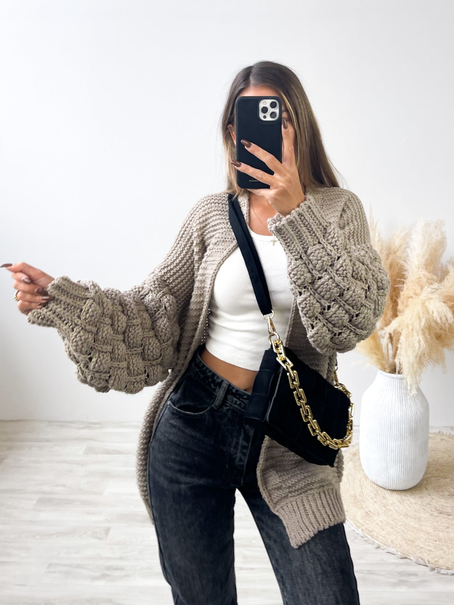 Cloudy Strickjacke - Taupe