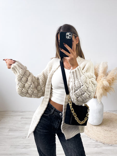 Cloudy Strickjacke - Creme
