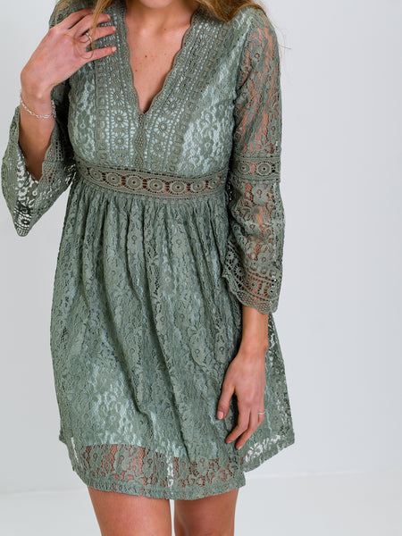 Amanda Spitzen Kleid - Khaki