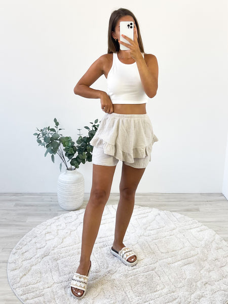Ana Musselin Shorts - Beige